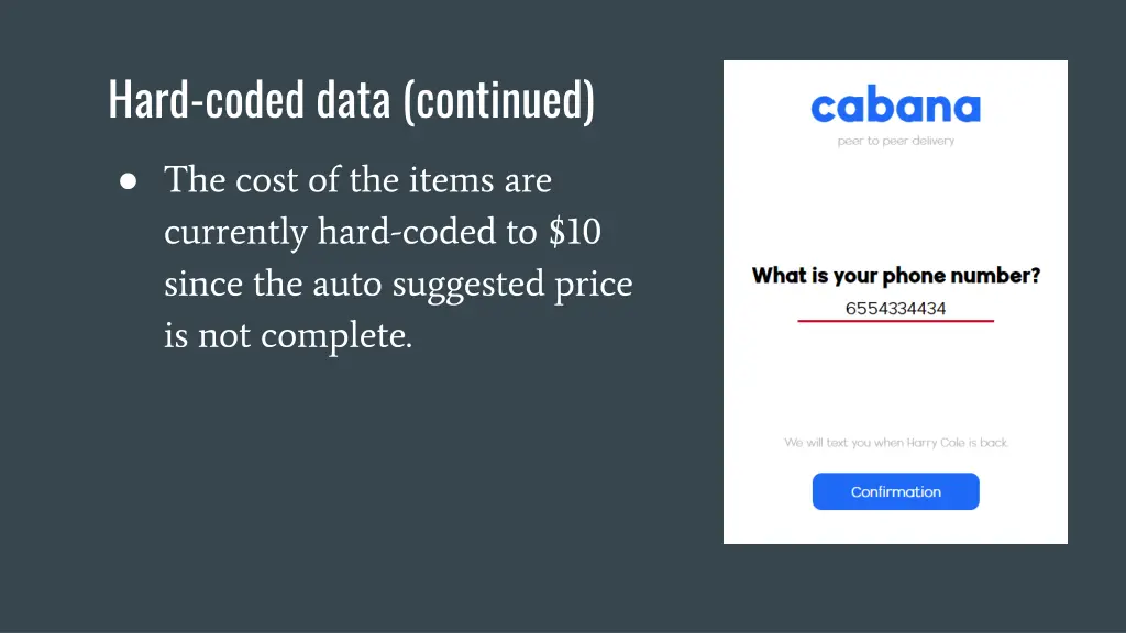 hard coded data continued