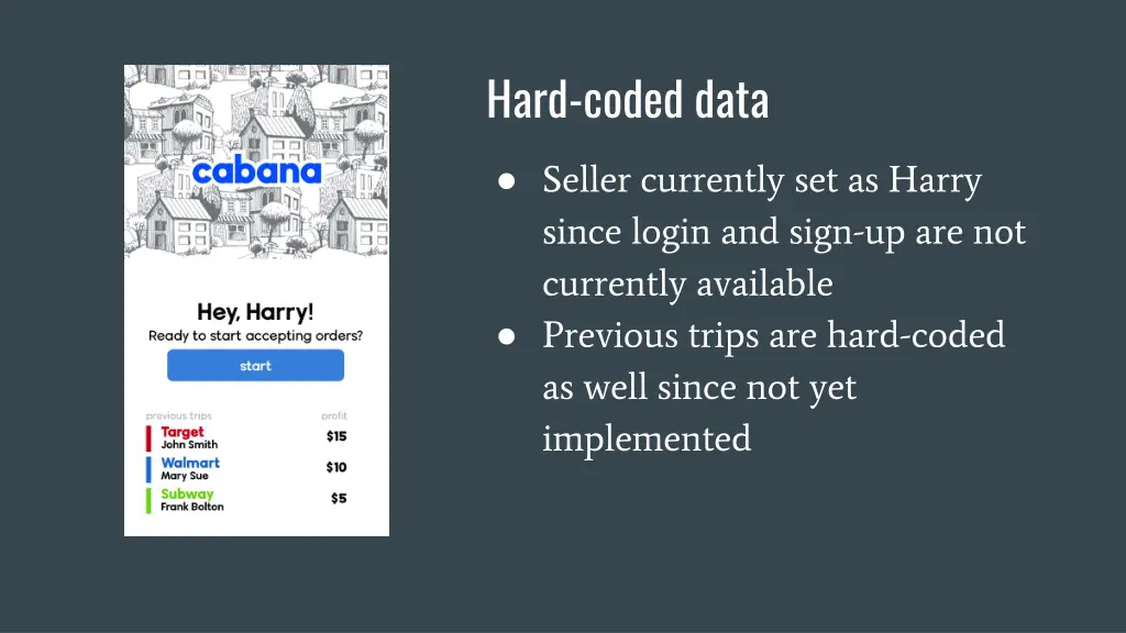 hard coded data