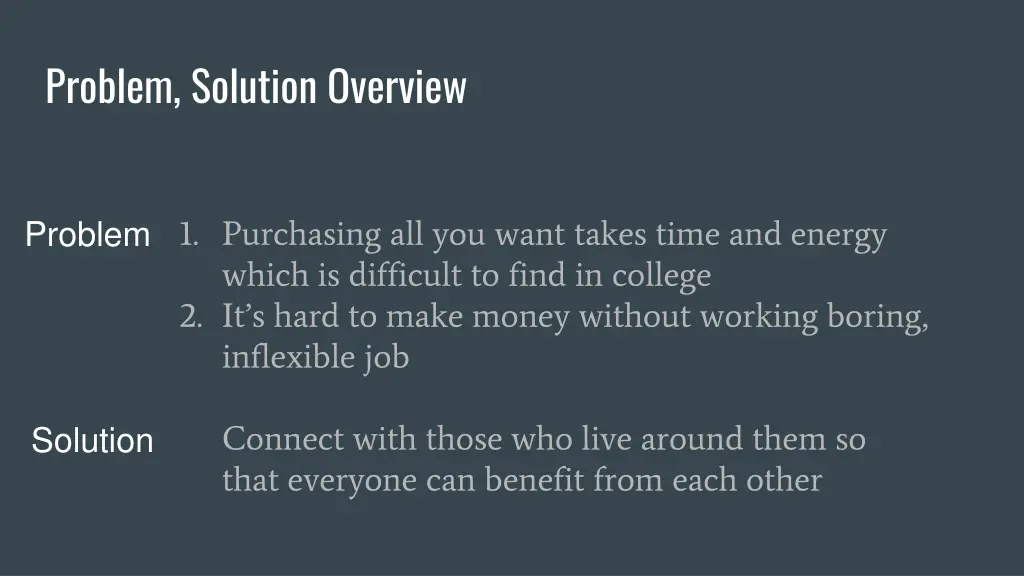 problem solution overview
