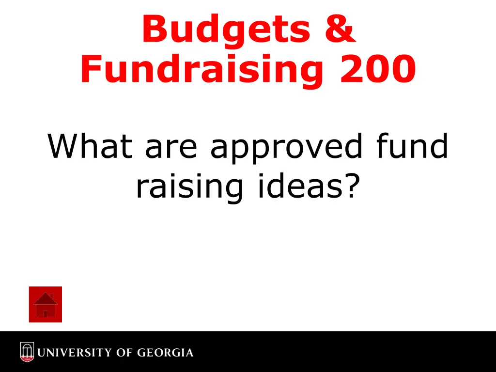 budgets fundraising 200