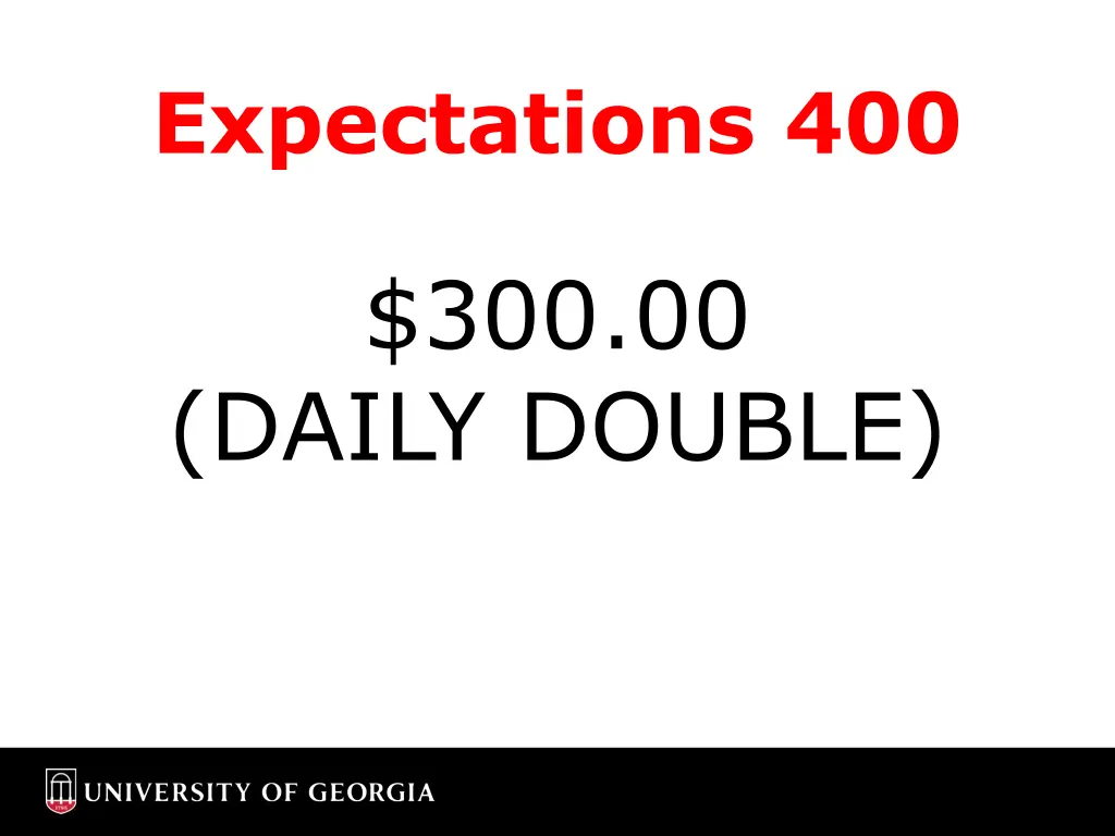 expectations 400