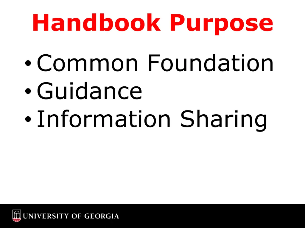 handbook purpose