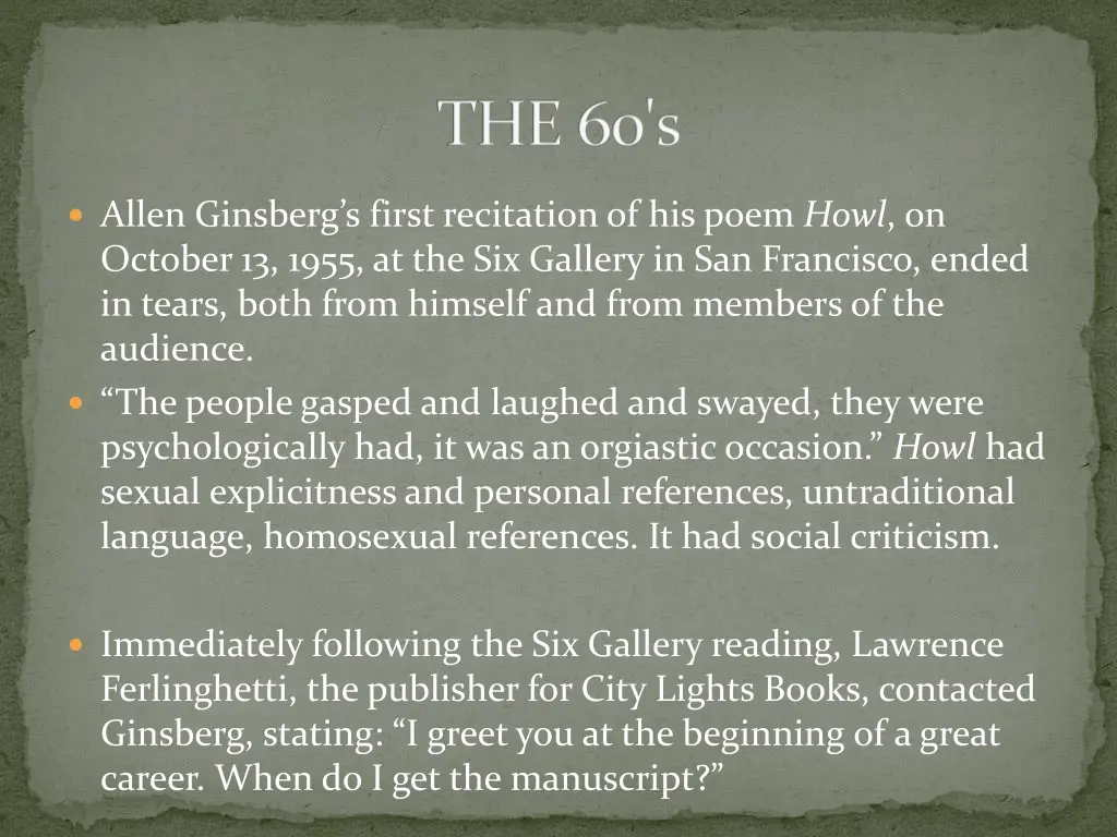 the 60 s