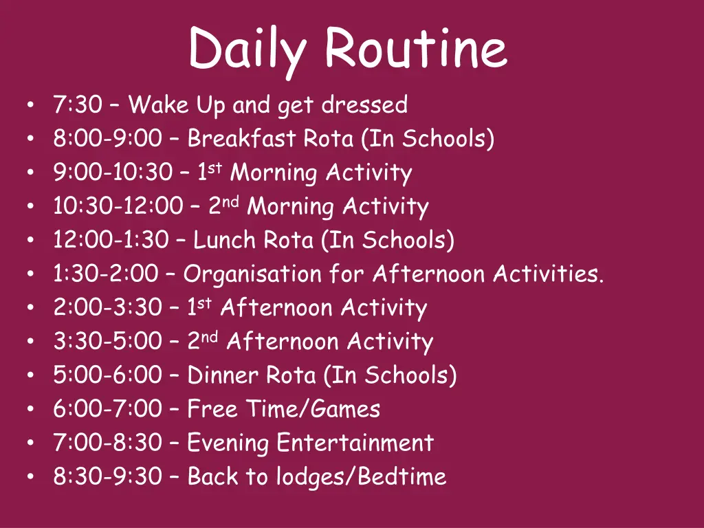 daily routine 7 30 wake up and get dressed