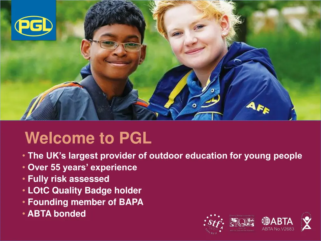 welcome to pgl