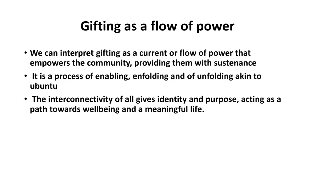gifting as a flow of power