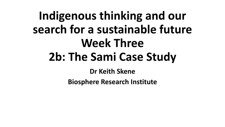 indigenous thinking and our search