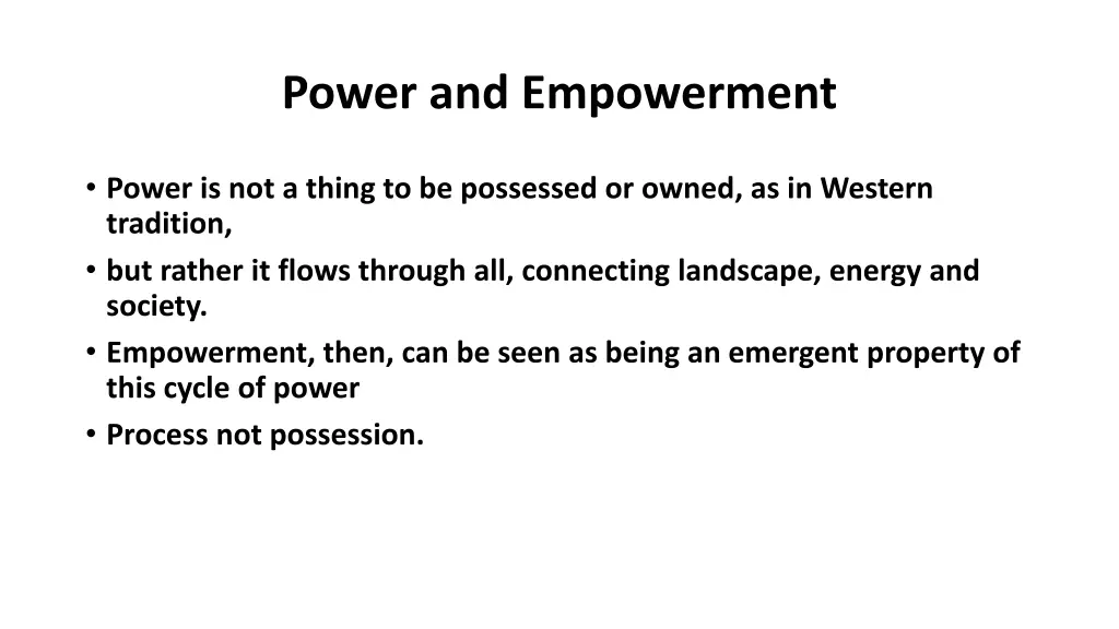 power and empowerment