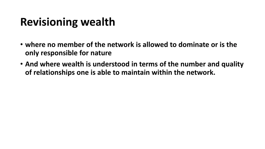 revisioning wealth