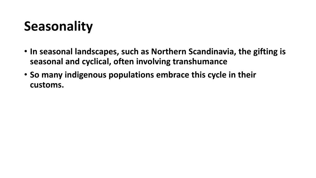 seasonality