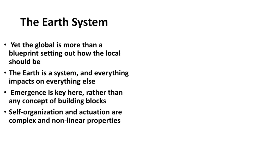 the earth system