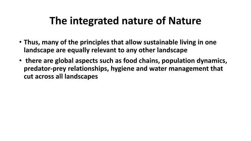 the integrated nature of nature