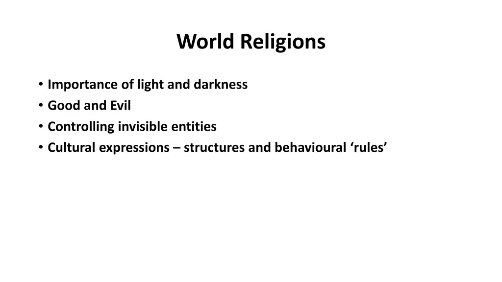 world religions