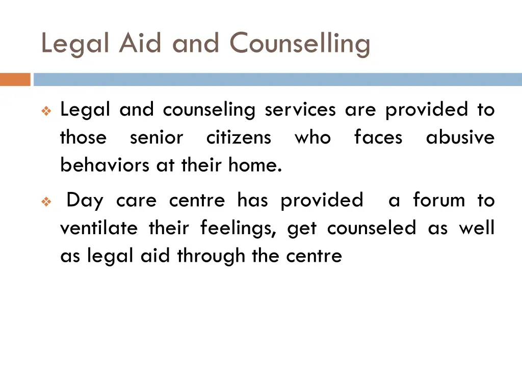 legal aid and counselling