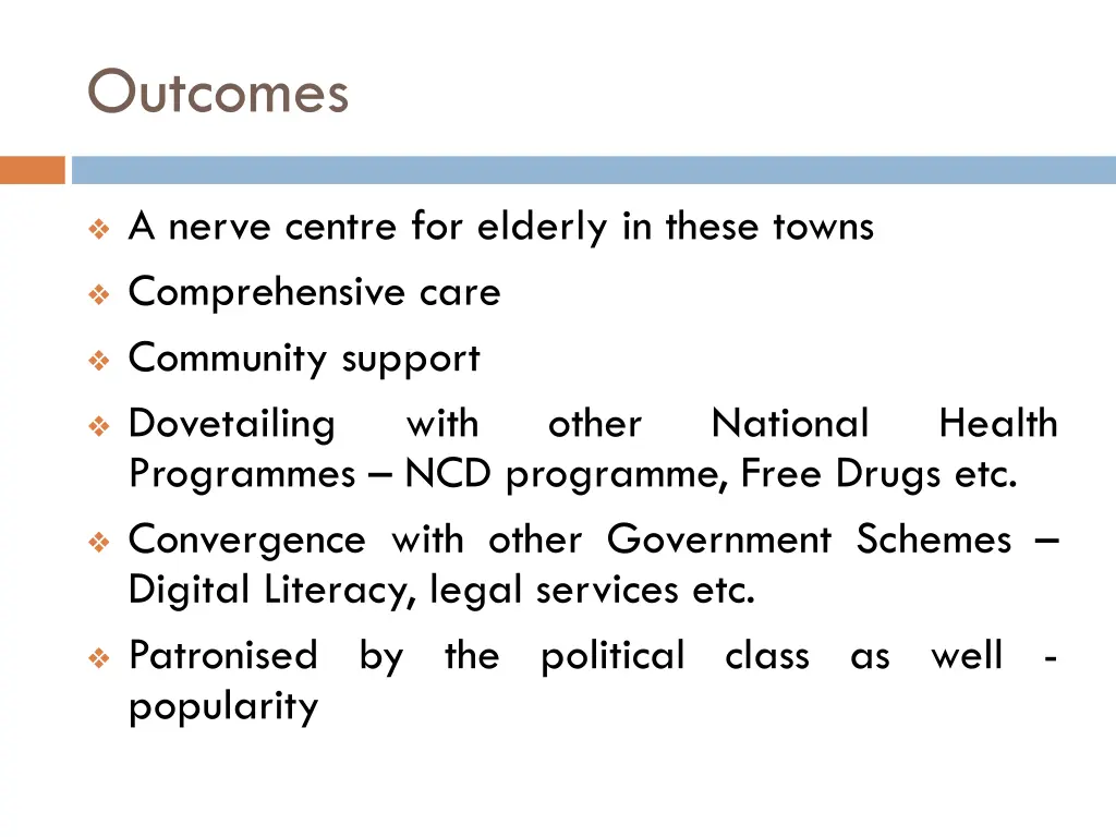 outcomes