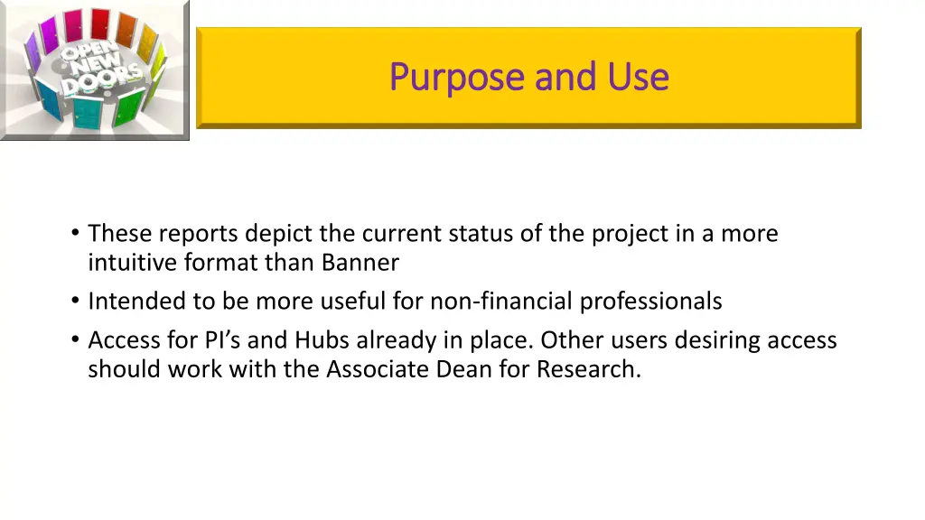 purpose and use purpose and use