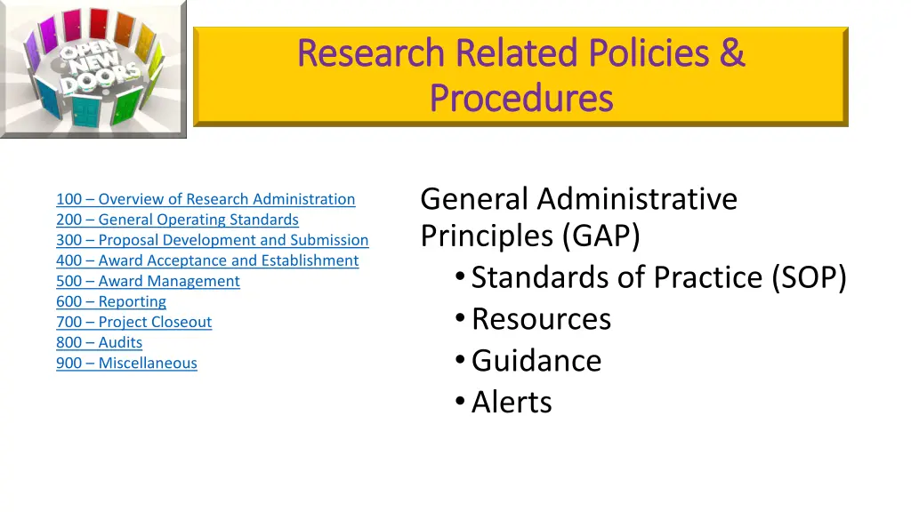 research related policies research related