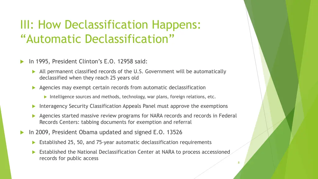 iii how declassification happens automatic