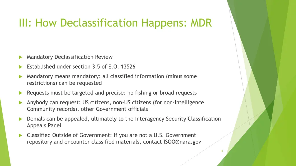 iii how declassification happens mdr