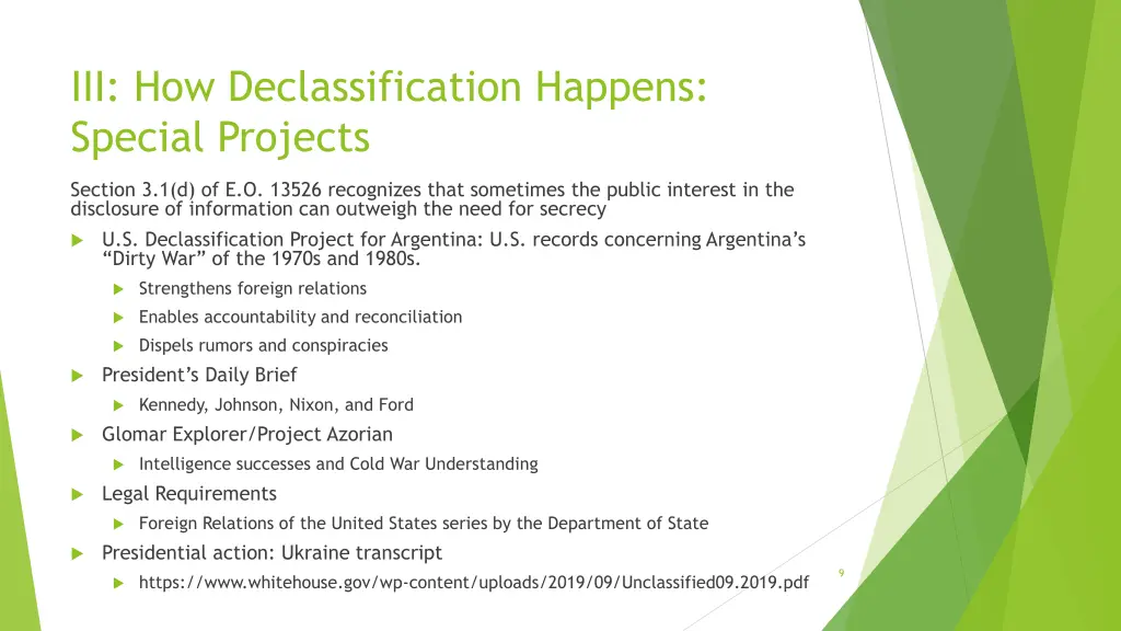 iii how declassification happens special projects