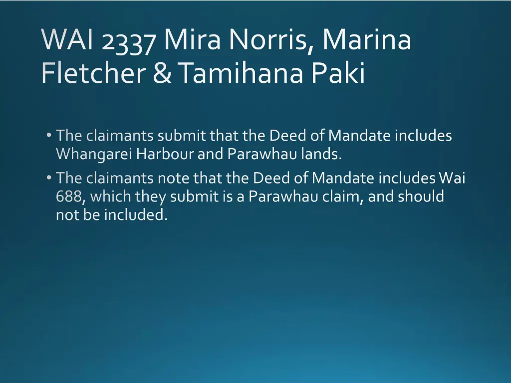 wai 2337 mira norris marina fletcher tamihanapaki