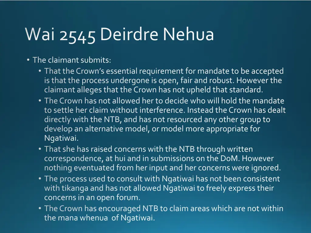 wai 2545 deirdre nehua