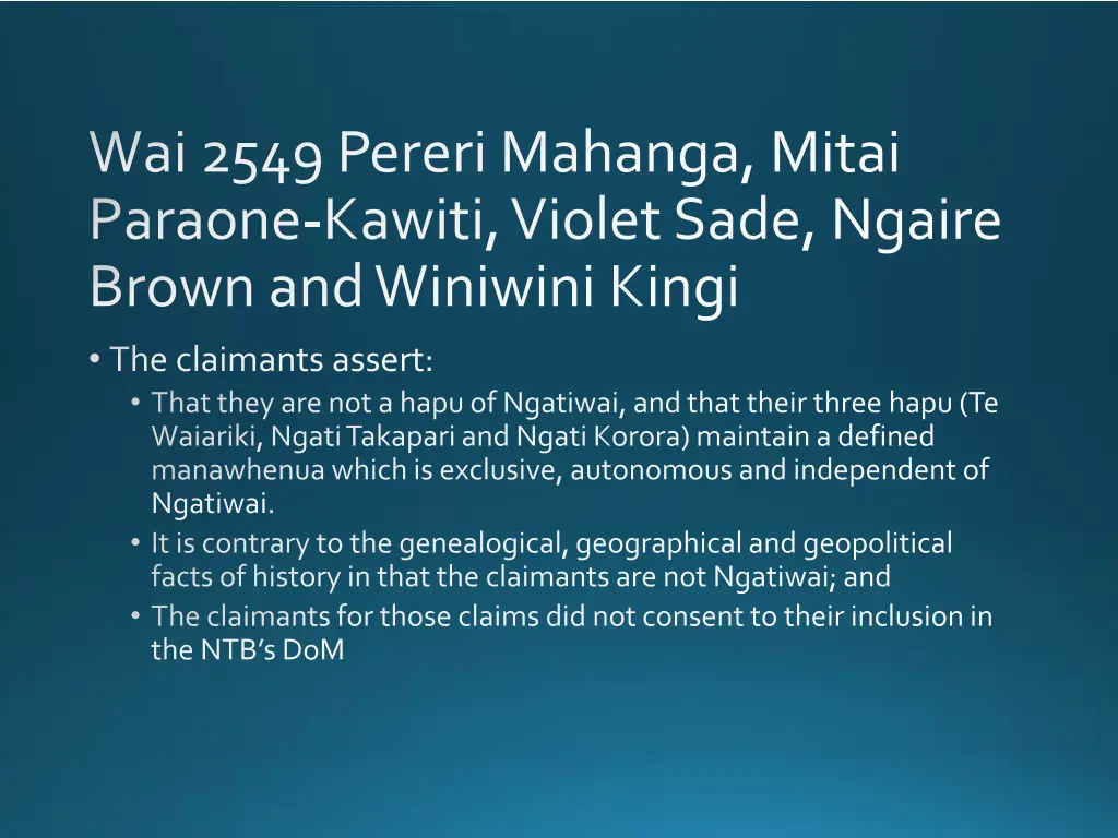 wai 2549 pererimahanga mitai paraone kawiti