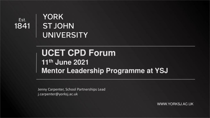 ucet cpd forum 11 th june 2021 mentor leadership