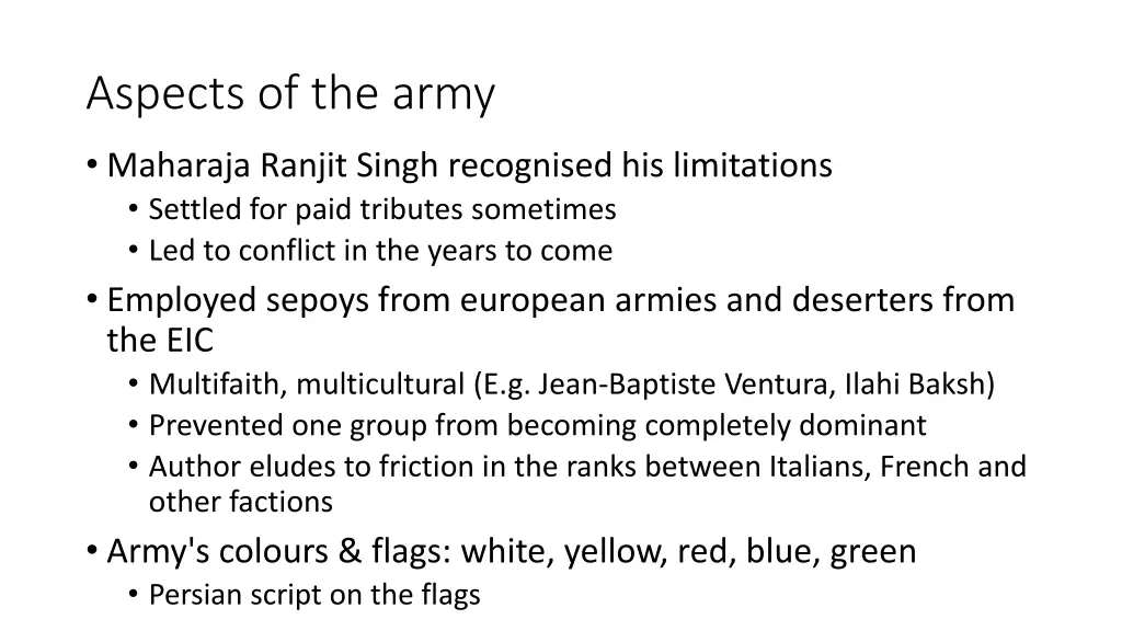 aspects of the army