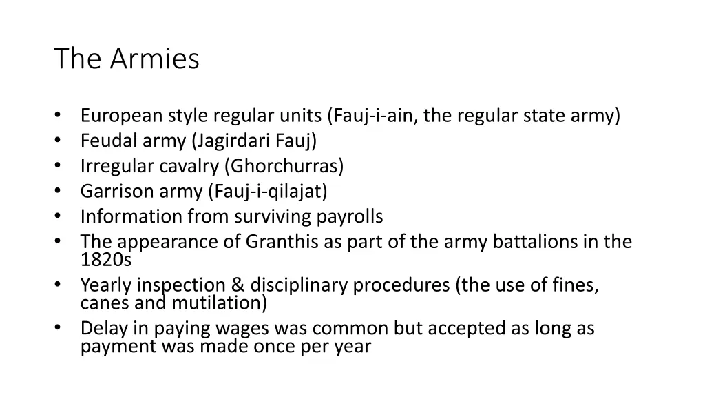 the armies