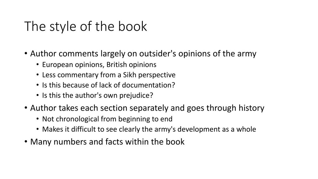the style of the book
