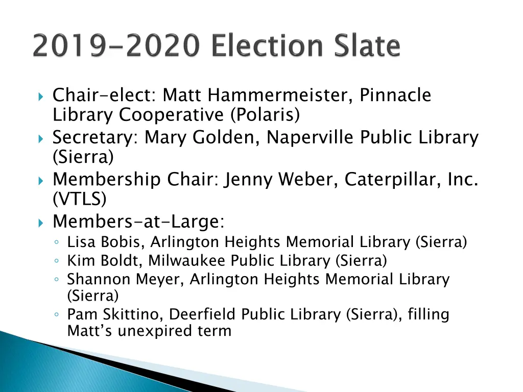 chair elect matt hammermeister pinnacle library