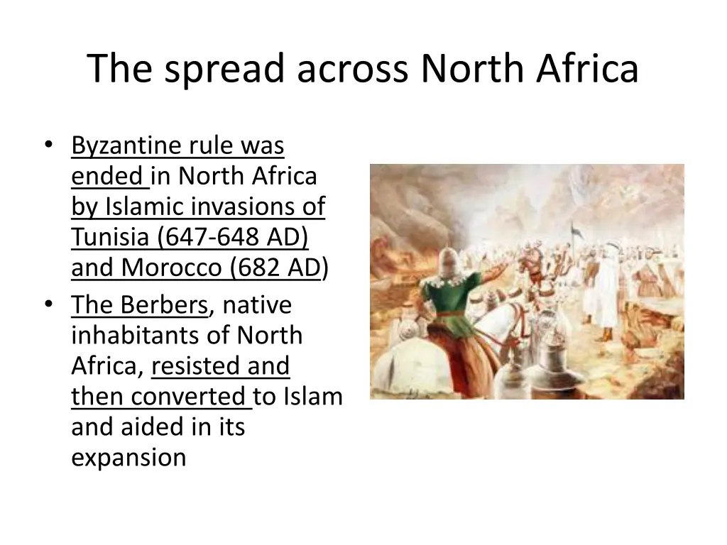 the spread across north africa