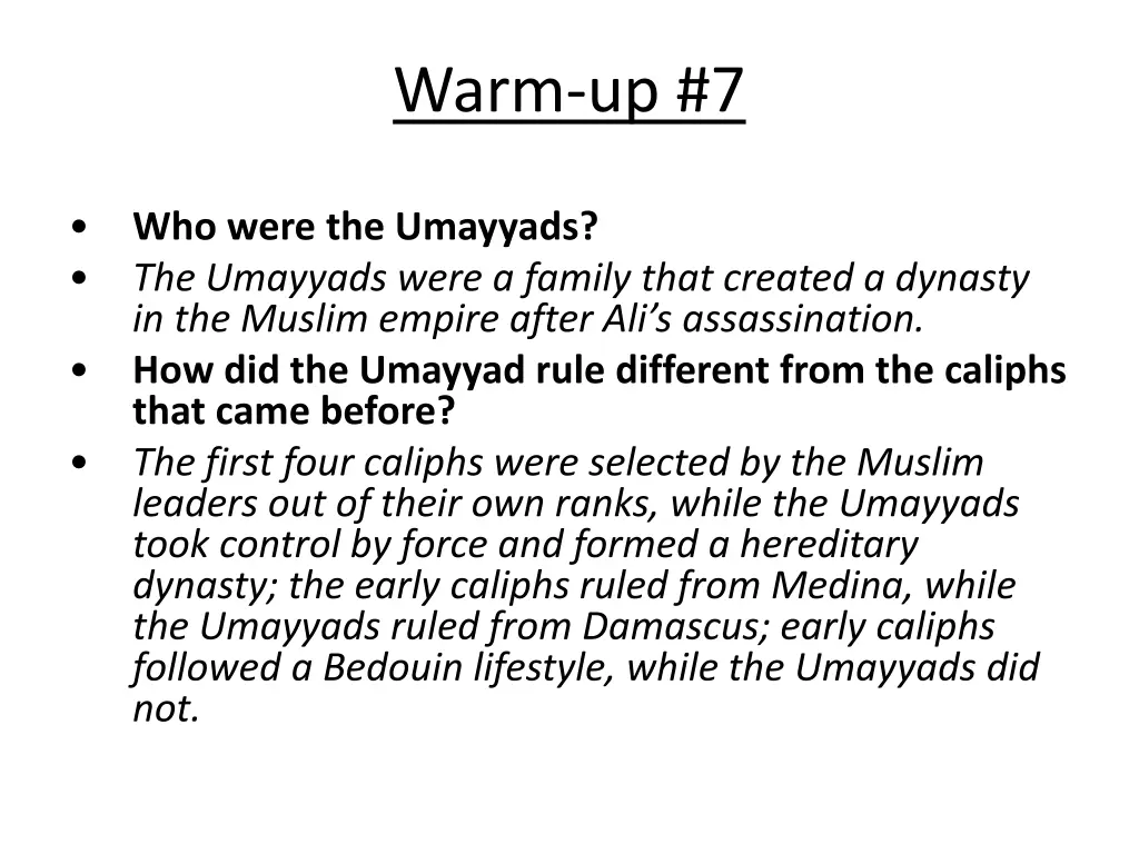 warm up 7 1