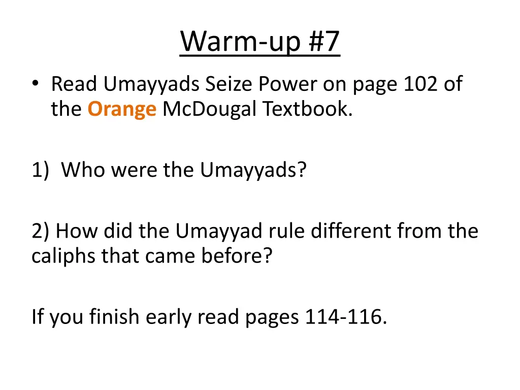 warm up 7