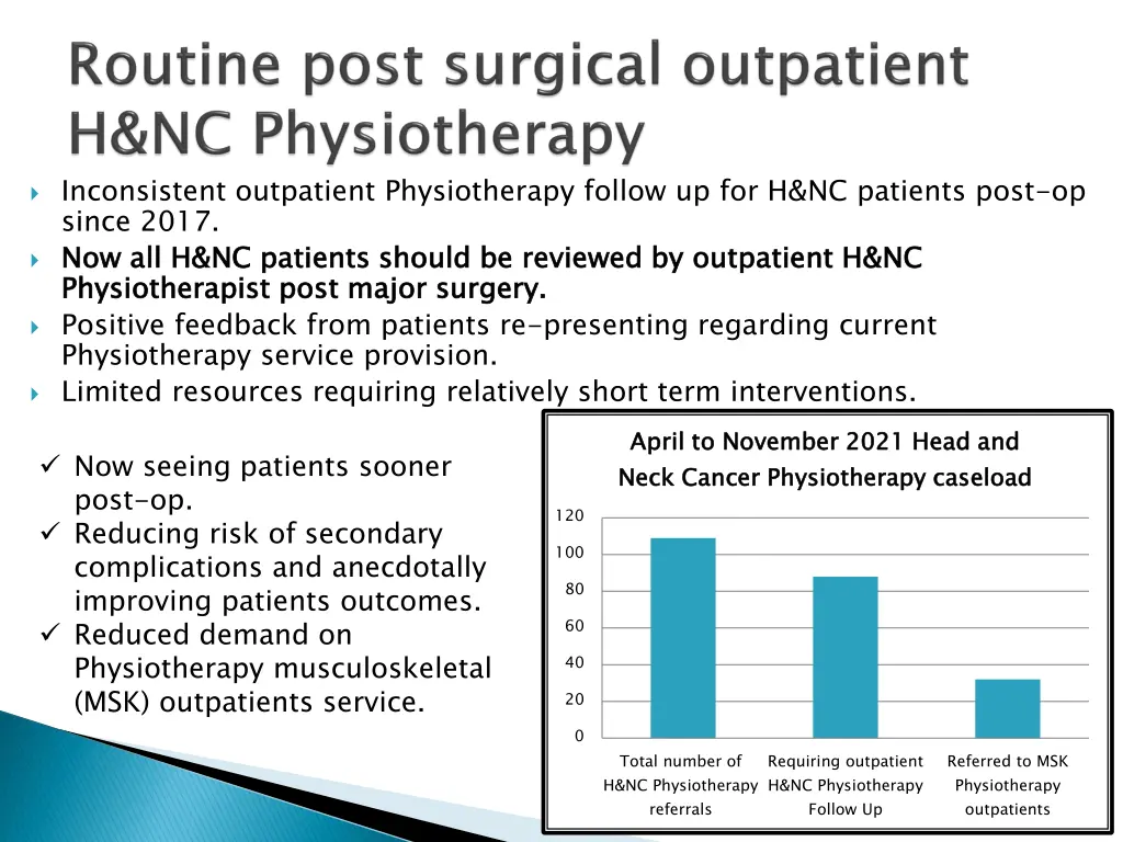 inconsistent outpatient physiotherapy follow