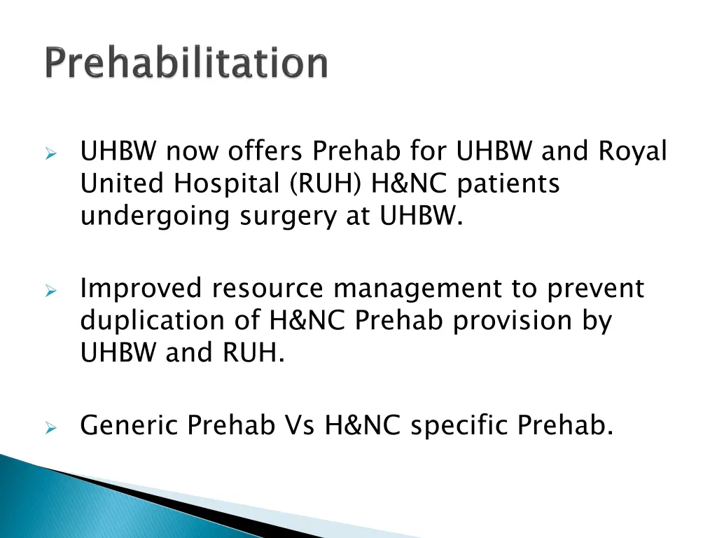 uhbw now offers prehab for uhbw and royal united