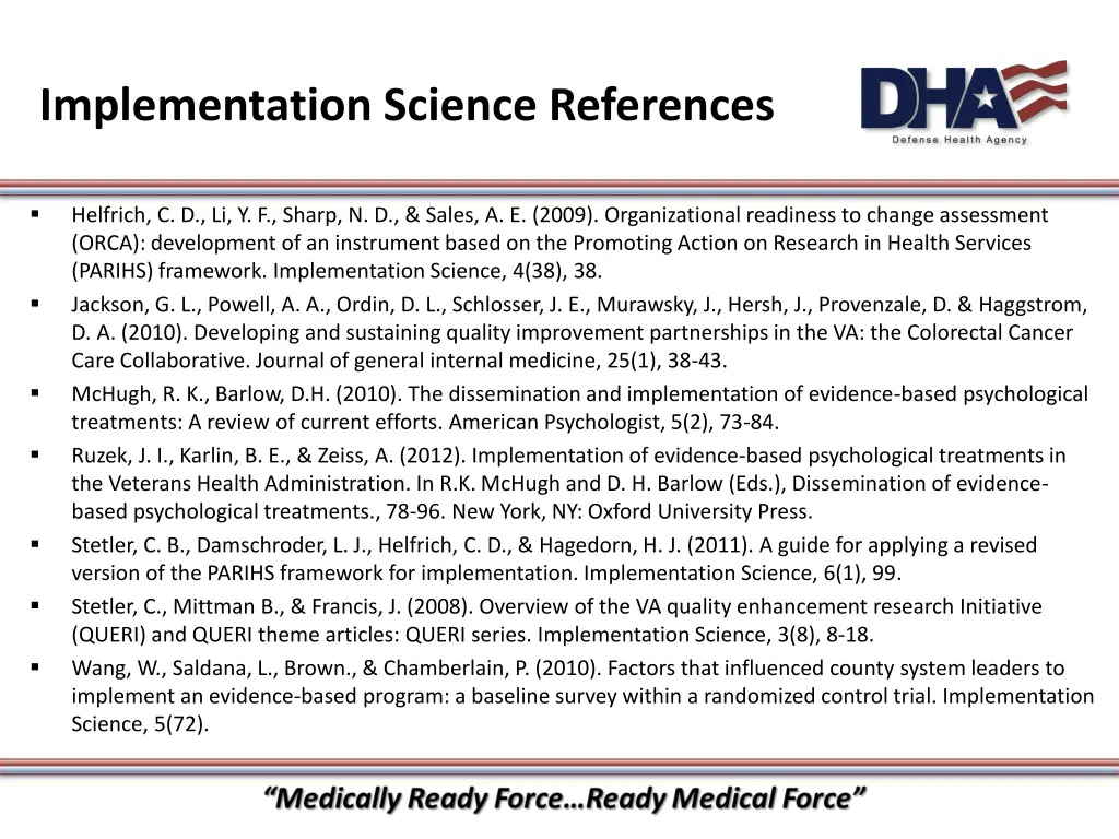 implementation science references 1