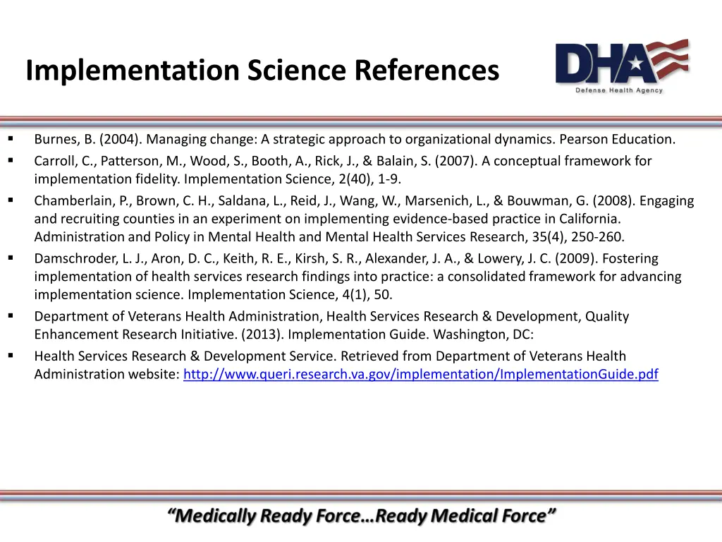 implementation science references
