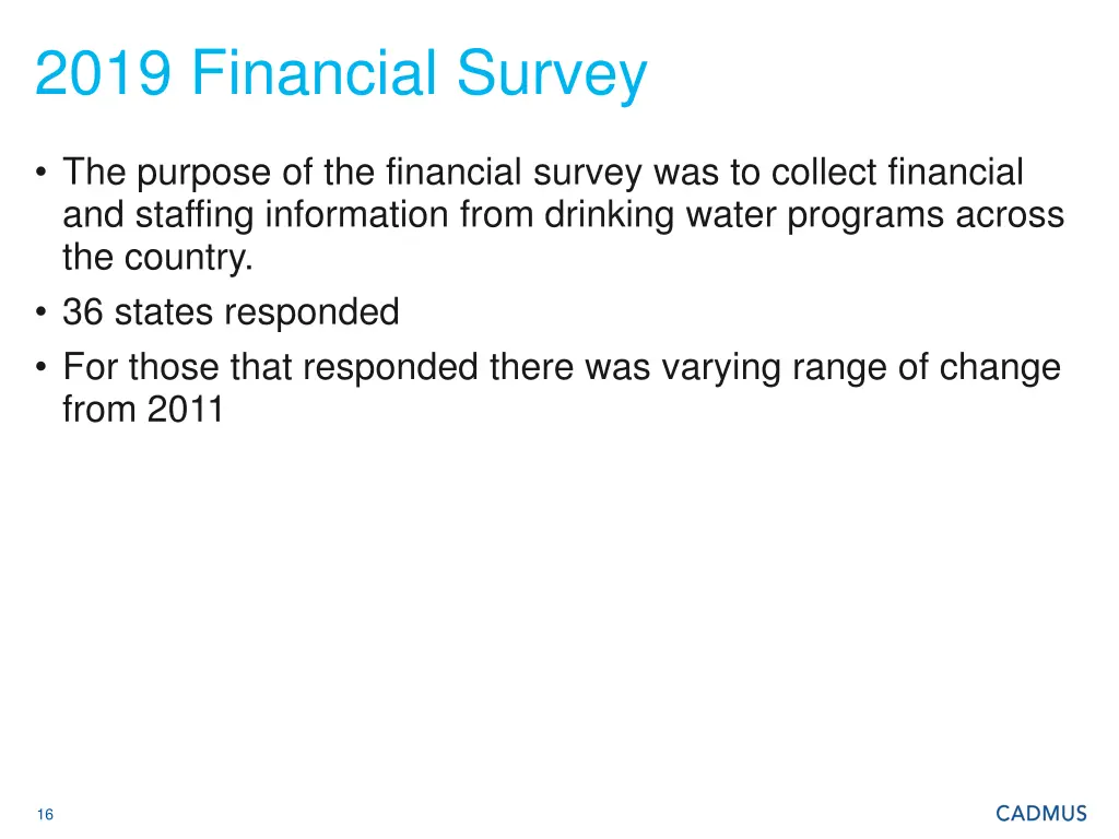 2019 financial survey