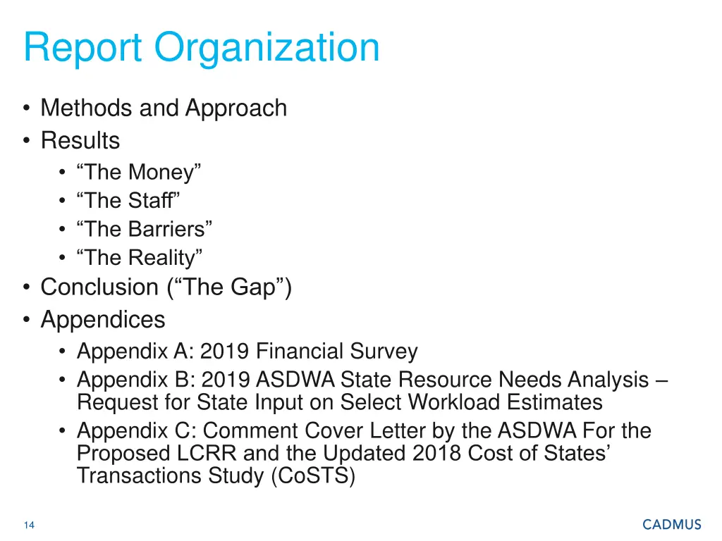 report organization