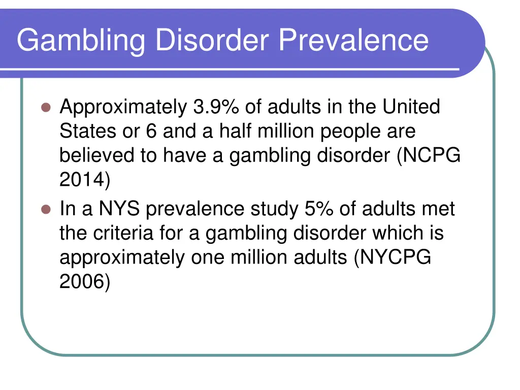 gambling disorder prevalence