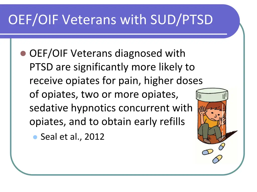 oef oif veterans with sud ptsd