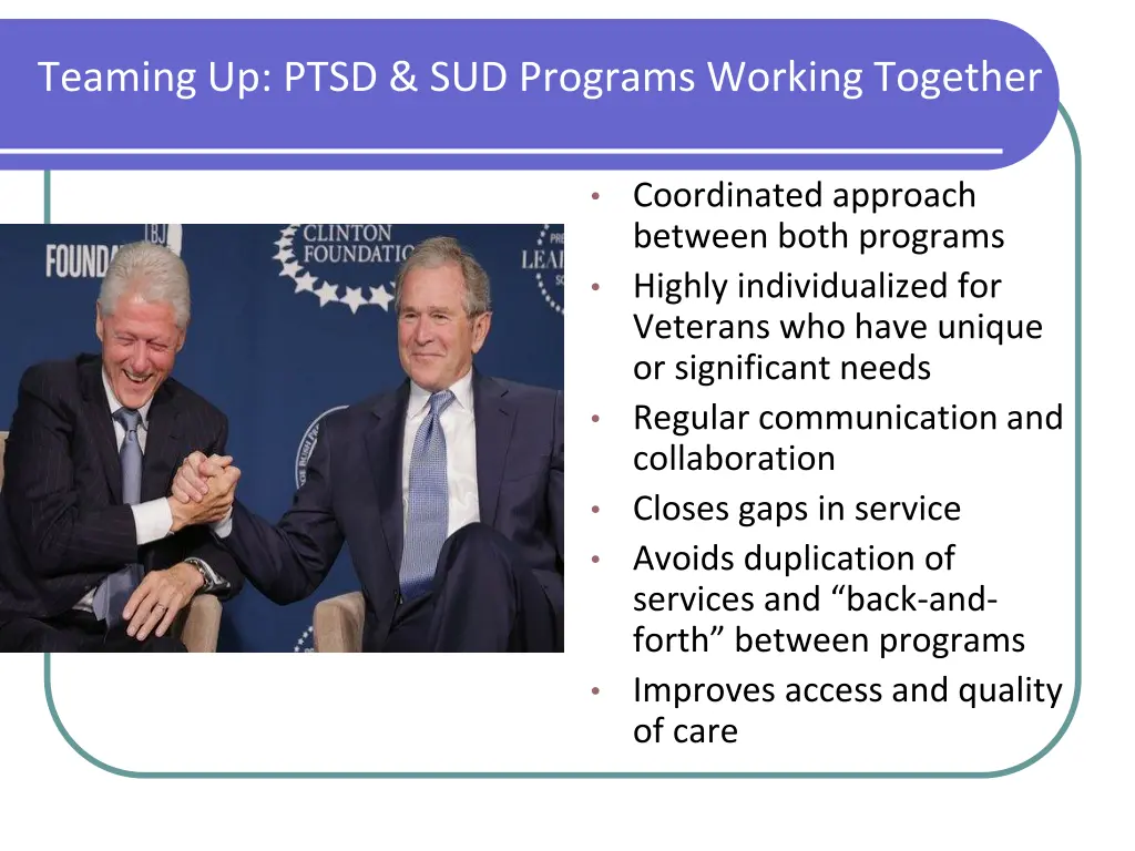 teaming up ptsd sud programs working together