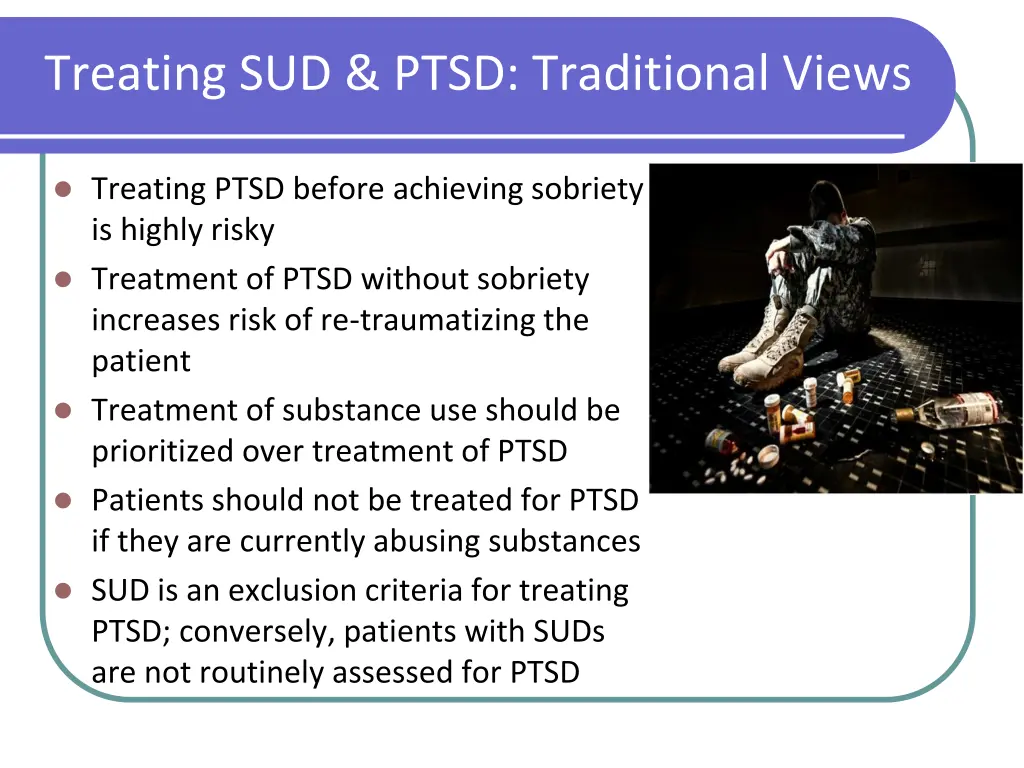 treating sud ptsd traditional views