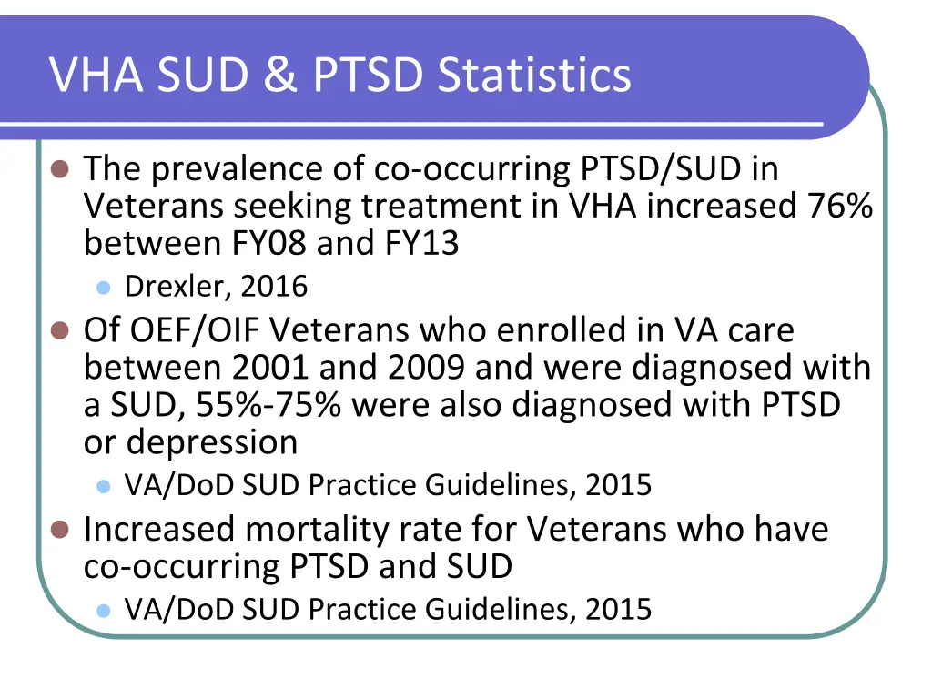 vha sud ptsd statistics