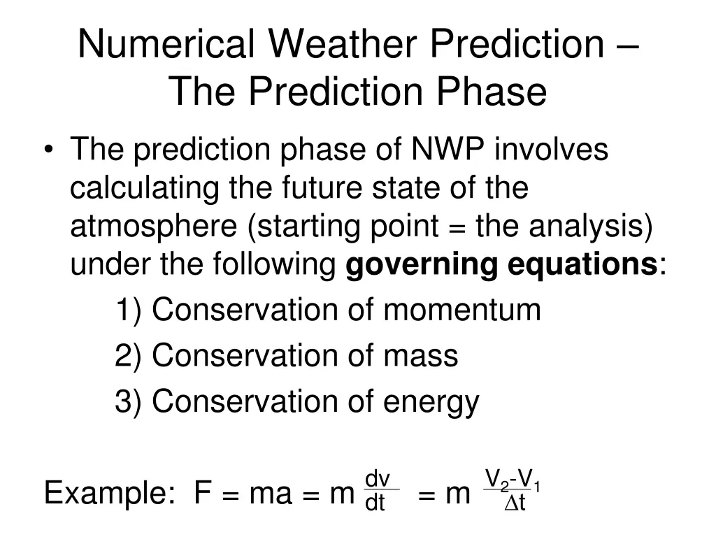 numerical weather prediction the prediction phase 3