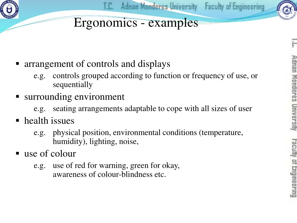 ergonomics examples