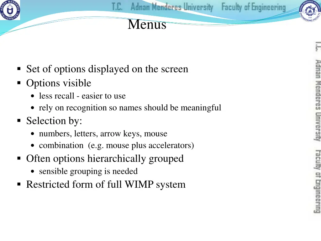 menus