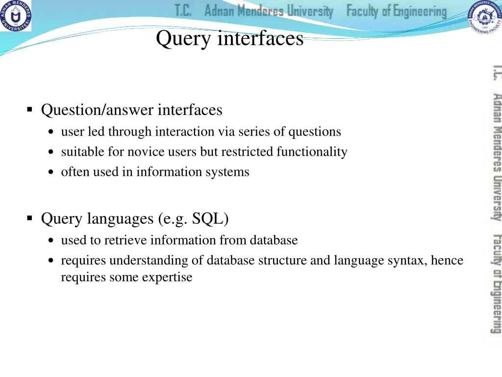 query interfaces